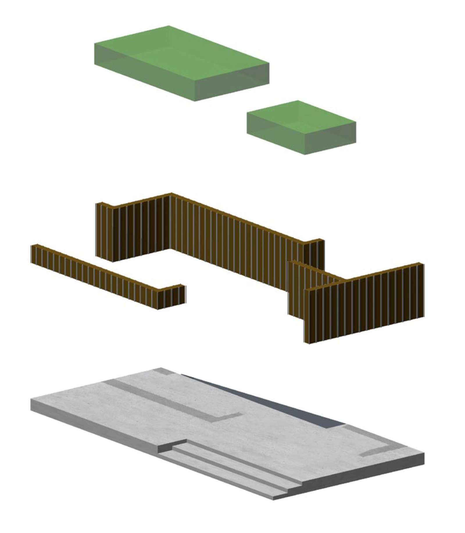 Axonometric projection of the elements